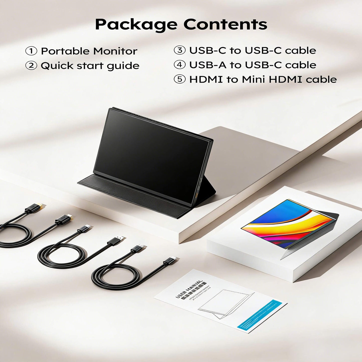 10.5 Inch Portable Monitor 1920x1280 FHD IPS HDR USB-C Mini HDMI External Display for Laptop MacBook PC PS5 Switch