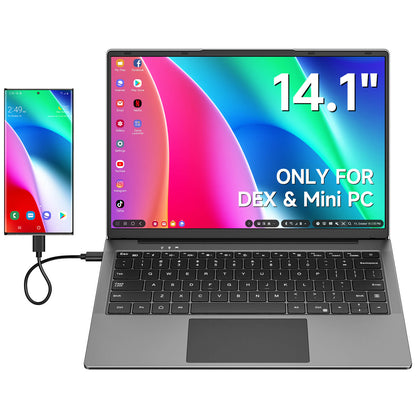 14.1 Inch Portable Monitor for Laptop Monitor 1200p HDR with Built-In Keyboard and Battery