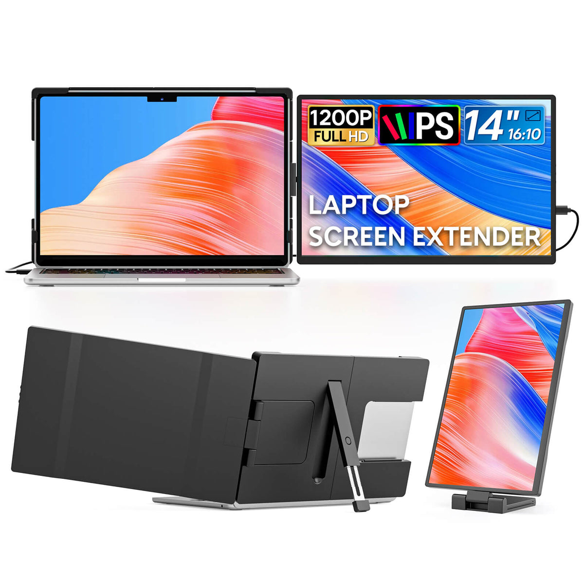 14 Inch Portable Monitor for Laptop Full HD 1920x1200 IPS Display 