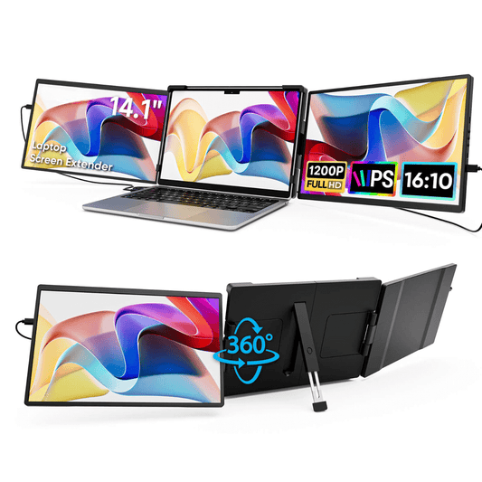 14.1 Inch Triple Portable Monitor for Laptop Full HD Display for Work and Travel
