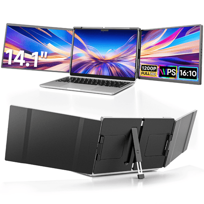 14.1 Inch Triple Portable Monitor for Laptop Full HD Display for Work and Travel