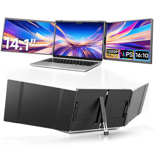 14.1 Inch Triple Portable Monitor for Laptop Full HD Display for Work and Travel