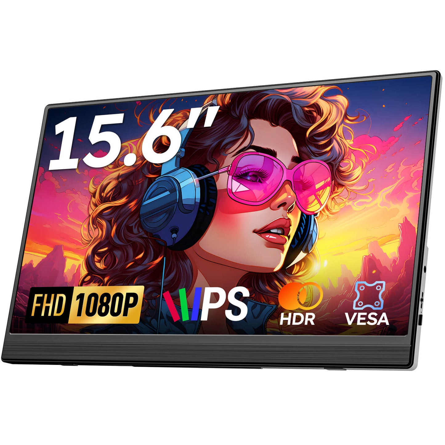 15.6 Inch FHD Portable Monitor for Laptop 1920x1080P Plug and Play