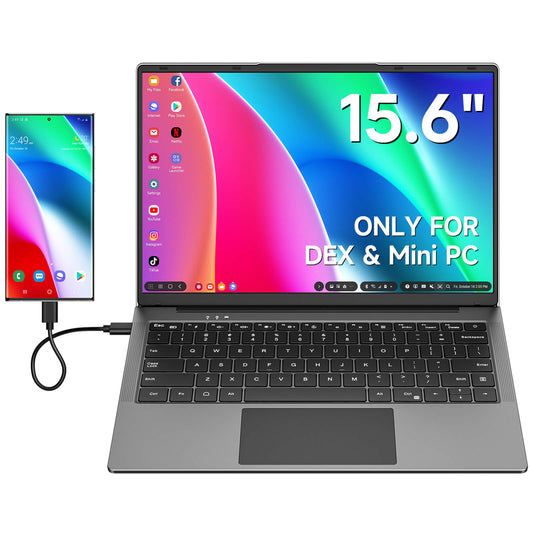 15.6 Inch Portable Laptop Monitor for Samsung Deck FHD 1080P IPS External Monitor with Built-in Keyboard for Mac Laptop