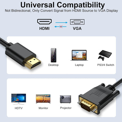1080P HDMI to VGA Cable Adapter for Laptop & Projector