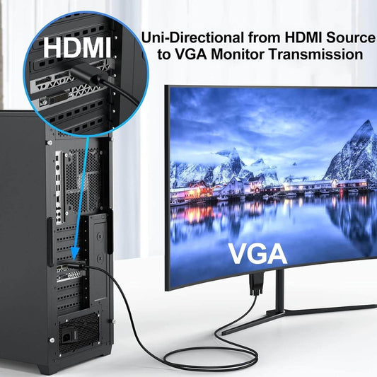 1080P HDMI to VGA Cable Adapter for Laptop & Projector