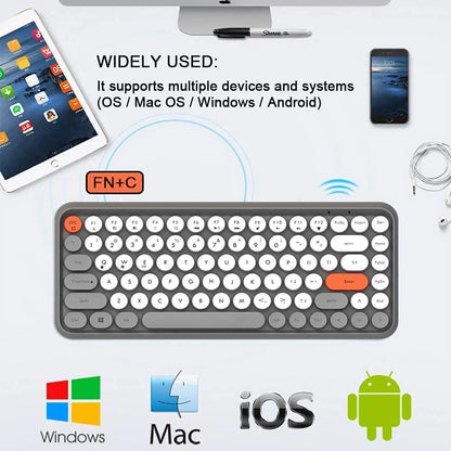 Mini Punk Bluetooth Wireless Keyboard 84 Key